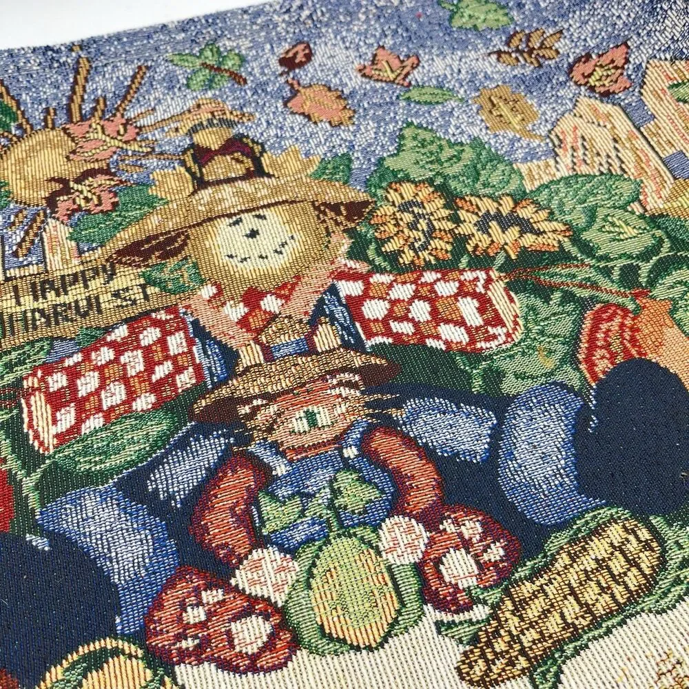 Vintage Tapestry Cotton Happy Harvest Placemats - Set Of 6